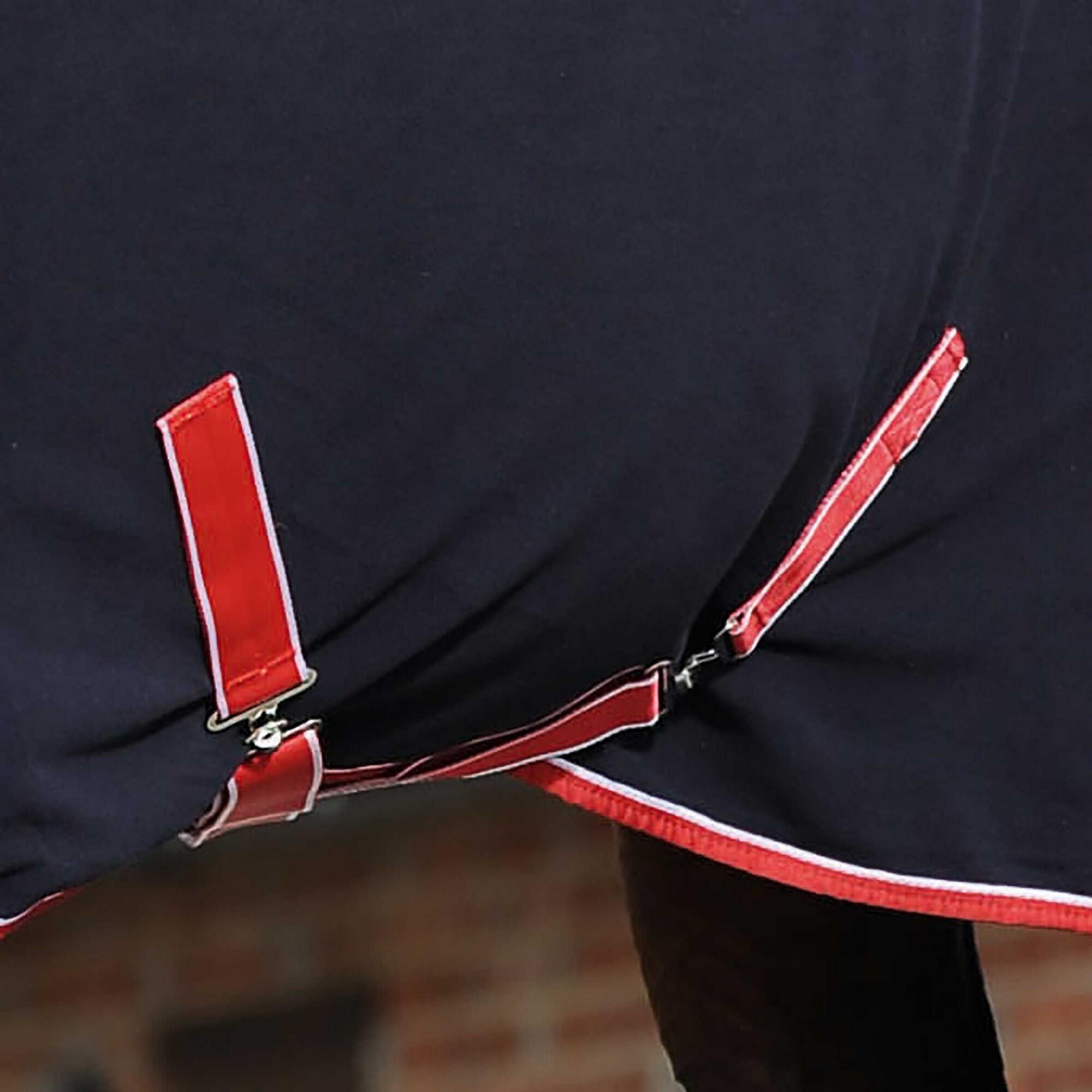 Cooler Combo Neck Fleece Horse Turnout Rug (Navy/Red/White) 2/4