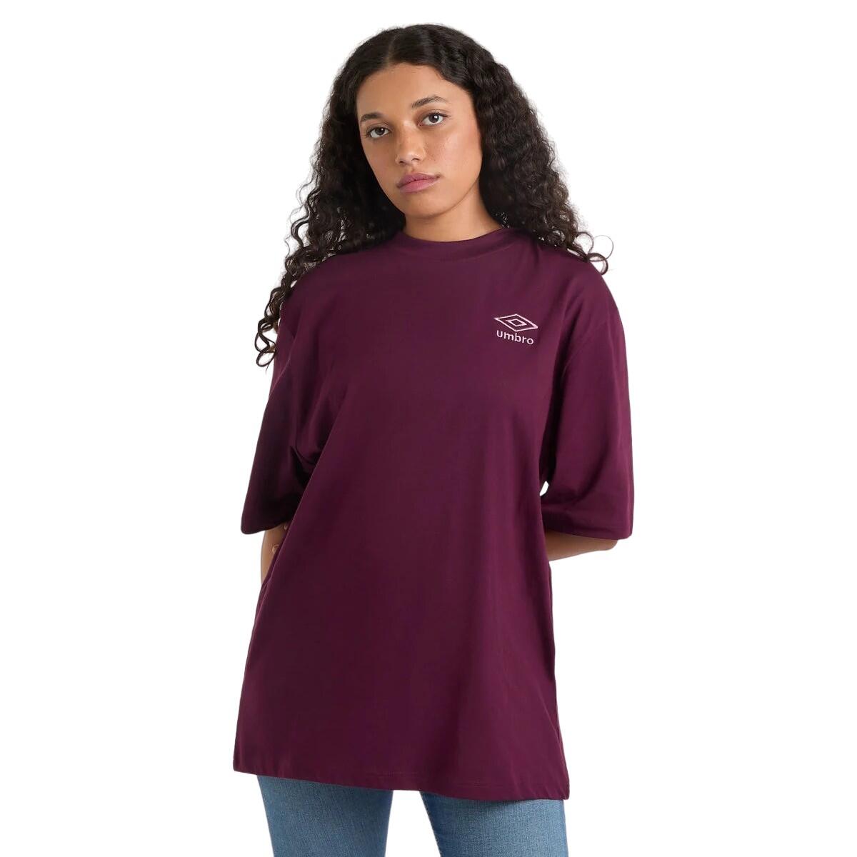 Womens/Ladies Core Oversized TShirt (Potent Purple/Mauve Shadow) 3/4