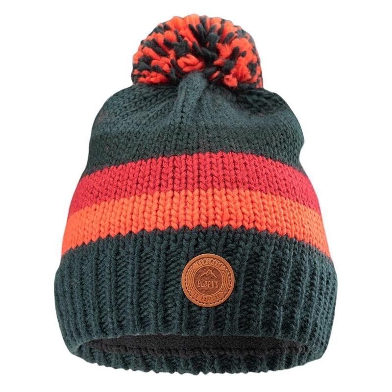 Bonnet d'hiver TEMO (Sarcelle sombre / Orange sanguine / Rouge / Noir)