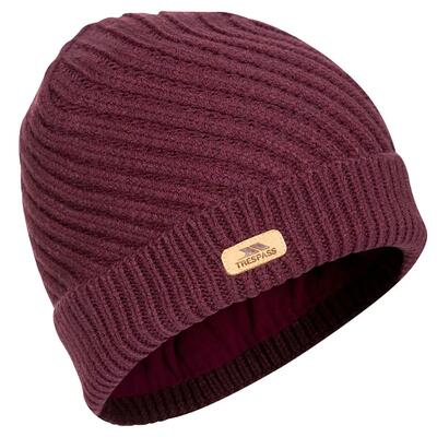 Dames gedraaide gebreide beanie (donkere kers)