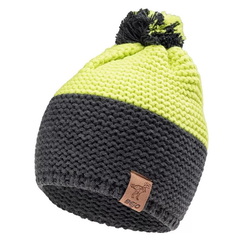 Bonnet TONY Garçon (Gris chiné / Vert néon)