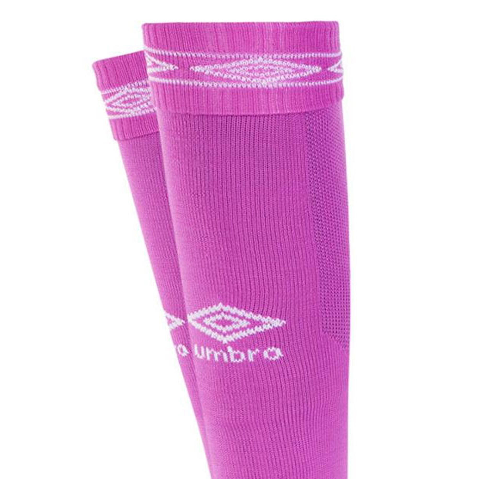 "Diamond" Fußballsocken Herren Purpur Kaktus/Weiß 3/4