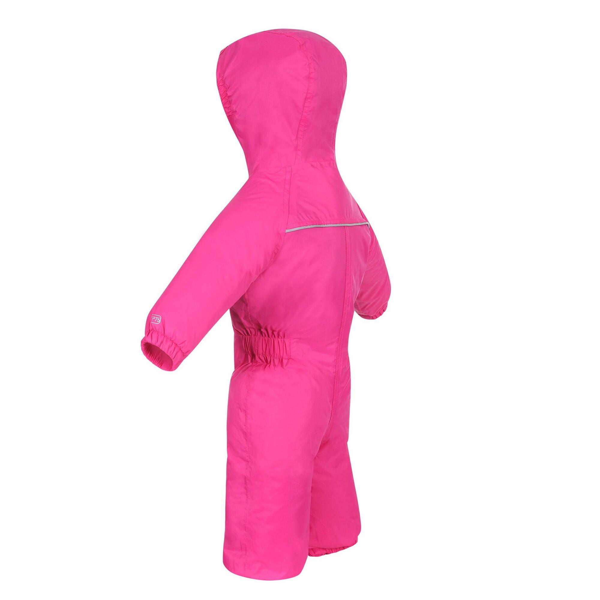 Trespass Babies Button Tuta Impermeabile Per Bimbi 12-18 Mesi - Colore Gerbera, Facile Da Indossare