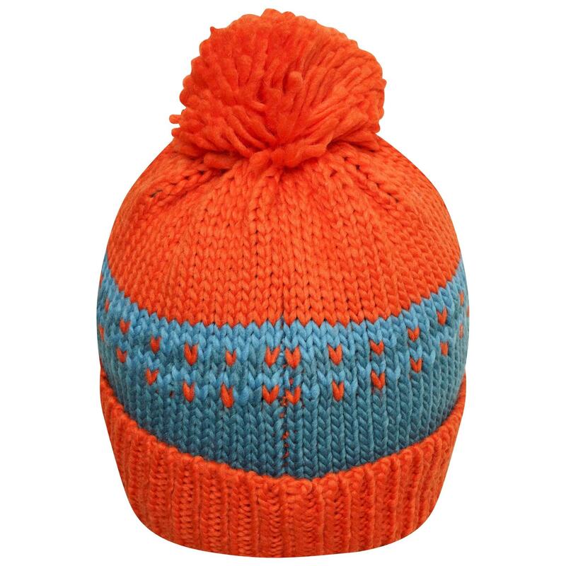 Bonnet BOFFIN Enfant (Rouge orangé / Bleu sarcelle foncé)