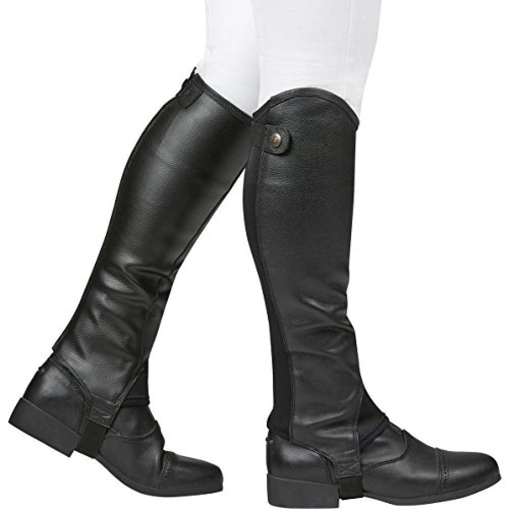 DUBLIN Adults Unisex Fusion Leather Half Chaps (Black)