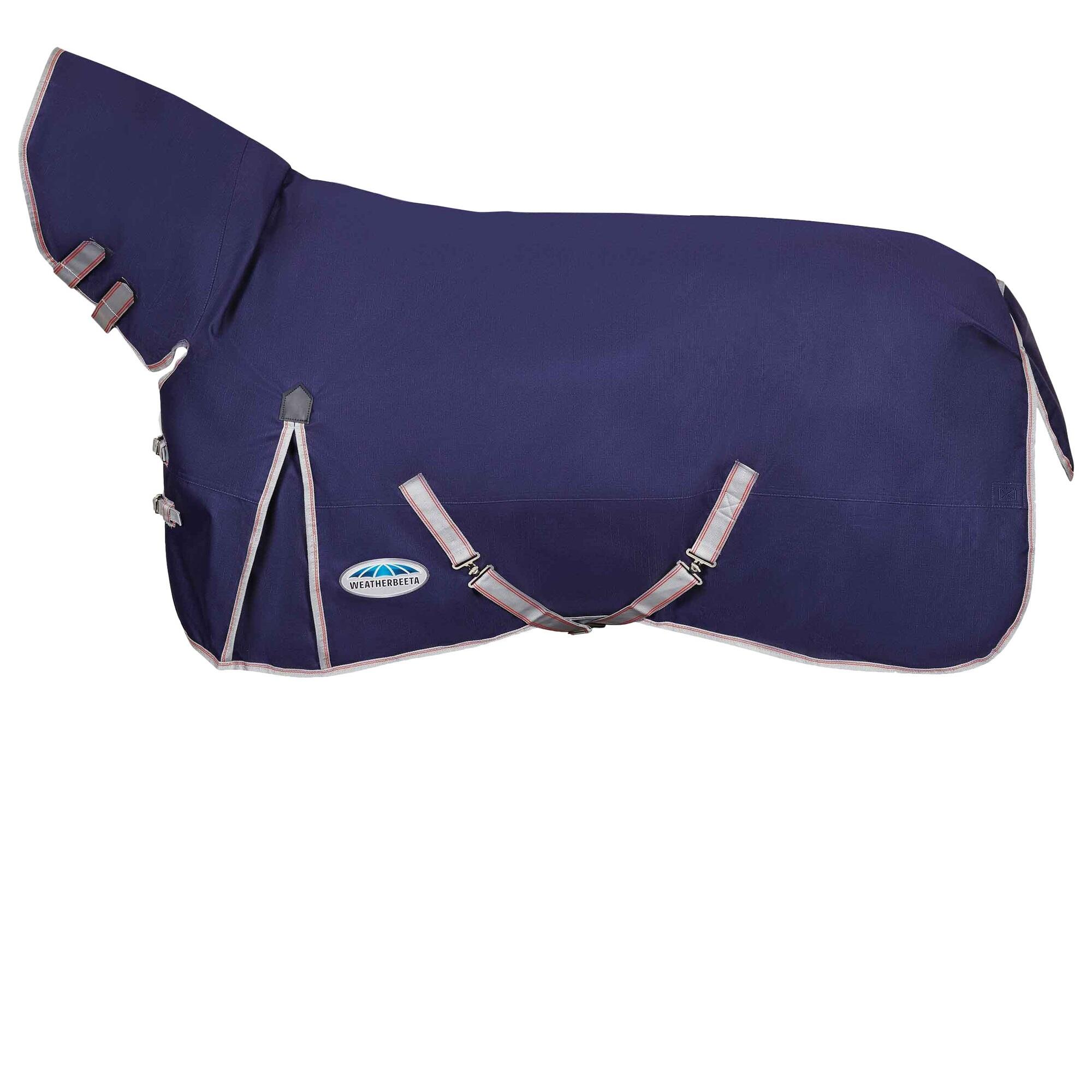 WEATHERBEETA Comfitec Essential Combo Neck Horse Turnout Rug (Navy/Silver/Red)