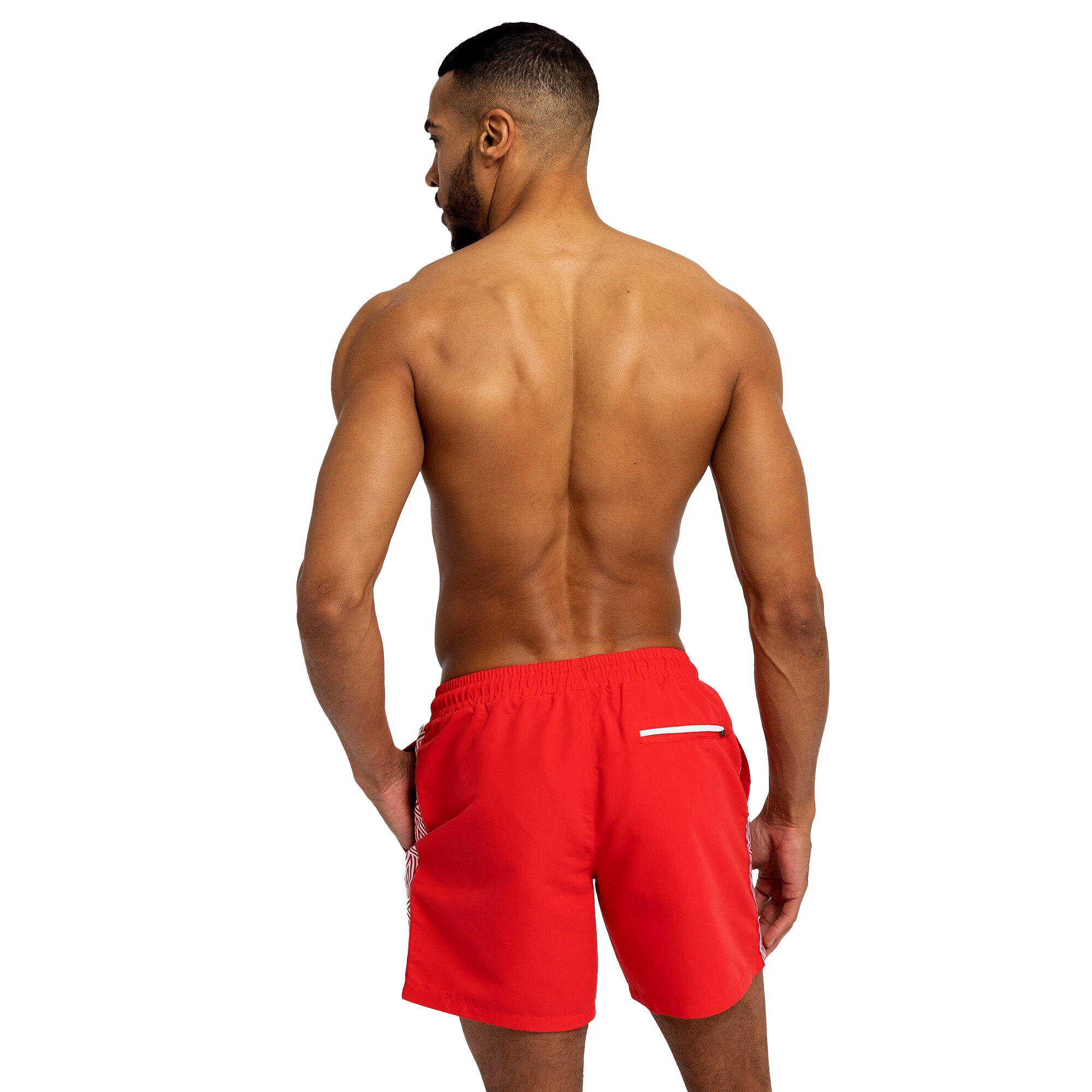 Mens Taped Swim Shorts (Vermillion) 2/4