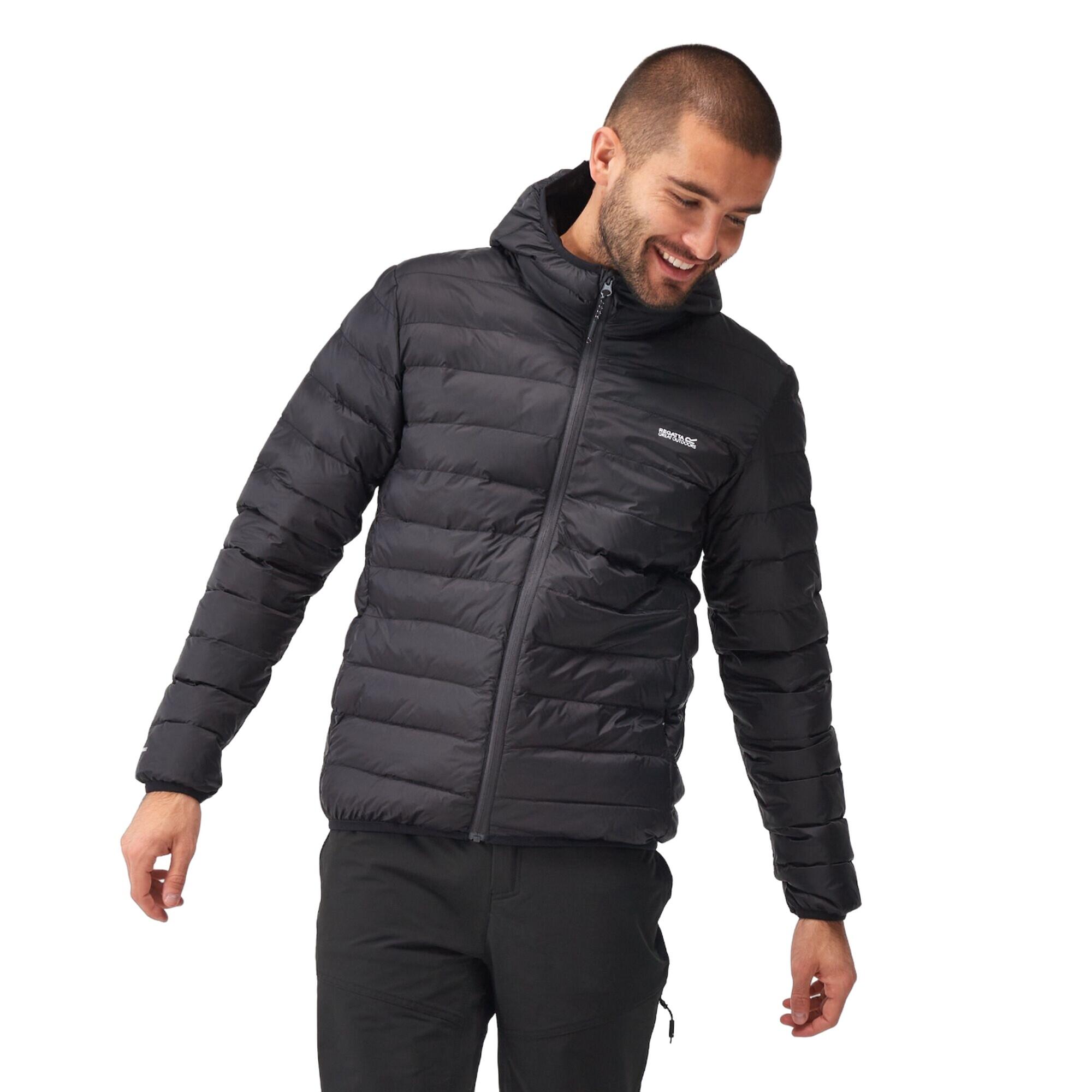 Mens Marizion Baffled Hooded Padded Jacket (Black) 3/5