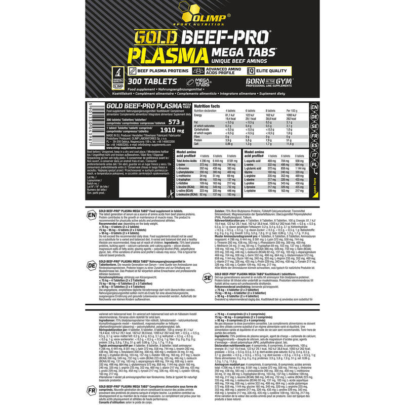 Aminokwasy Olimp Gold Beef-Pro Amino Mega Tabs - 300 Tabletek