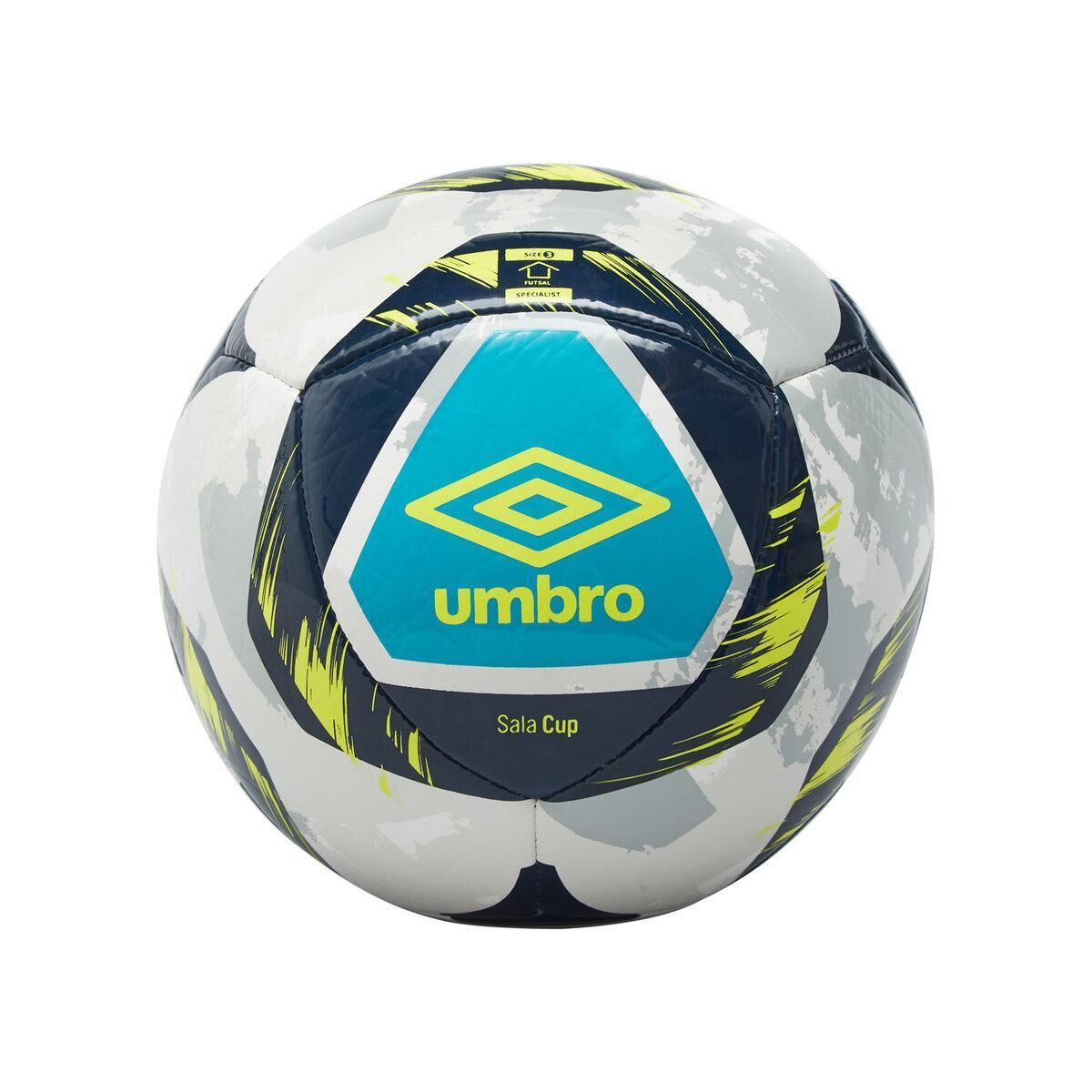 UMBRO Sala Cup Ni Futsal Ball (White/Lime Punch/Peacoat)