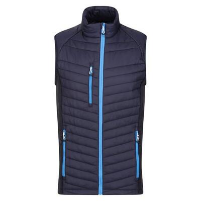 Heren gewatteerd hybride gilet (zwart/nieuw royal)