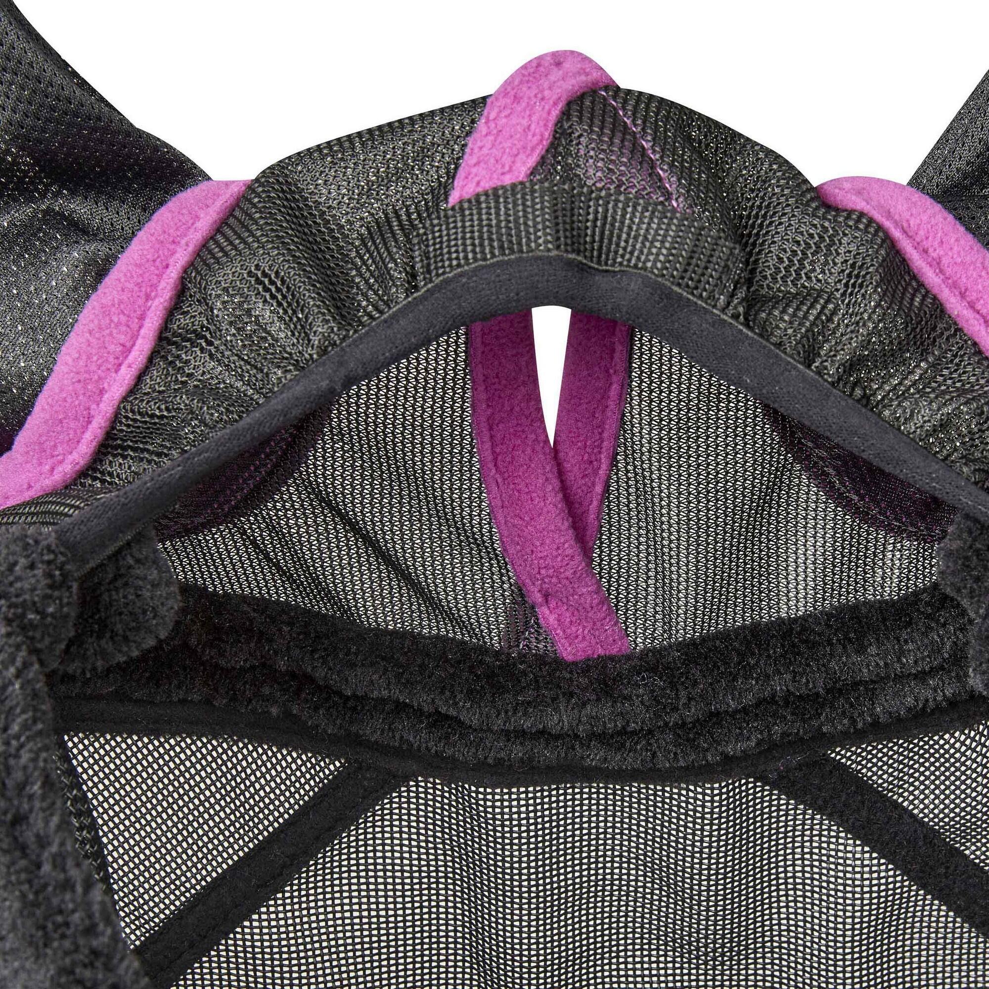 Comfitec Deluxe Mesh Durable Horse Fly Mask With Ears & Nose (Black/Purple) 3/3