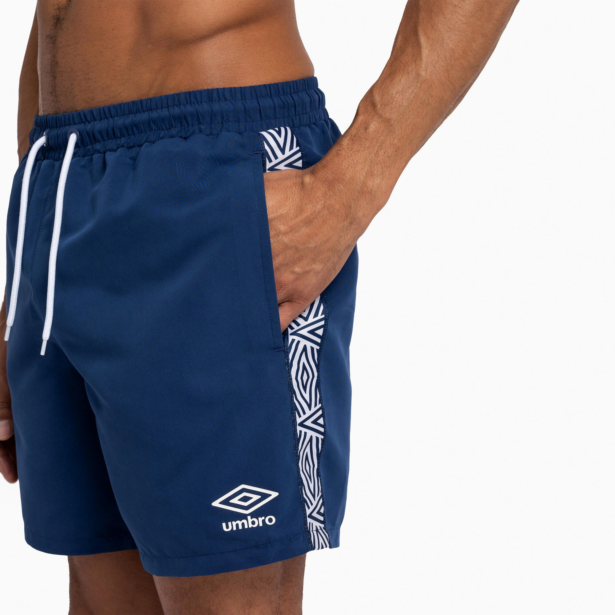 Costume Da Bagno A Pantaloncino Nastrato Uomo Umbro Blu Navy 3/4