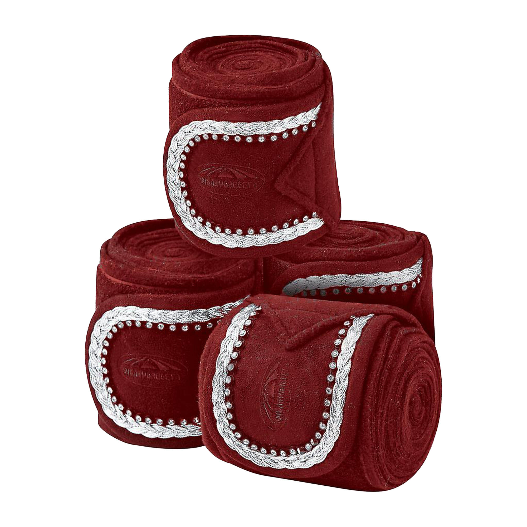 Fleece Bling Bandage For Horses (Set Of 4) (Maroon) 1/3