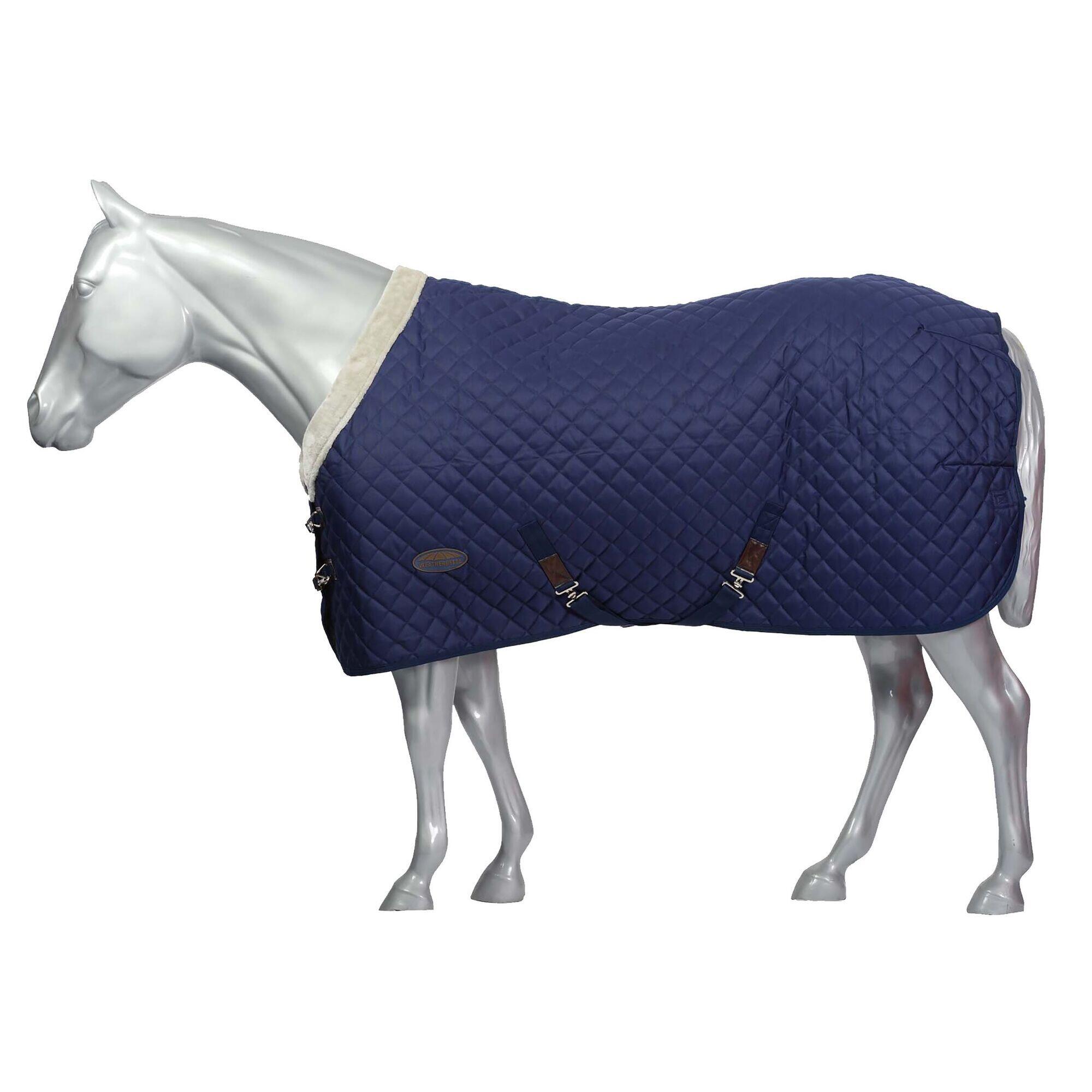Comfitec Deluxe StandardNeck Quilted Midweight Horse Stable Rug (Navy) 1/4