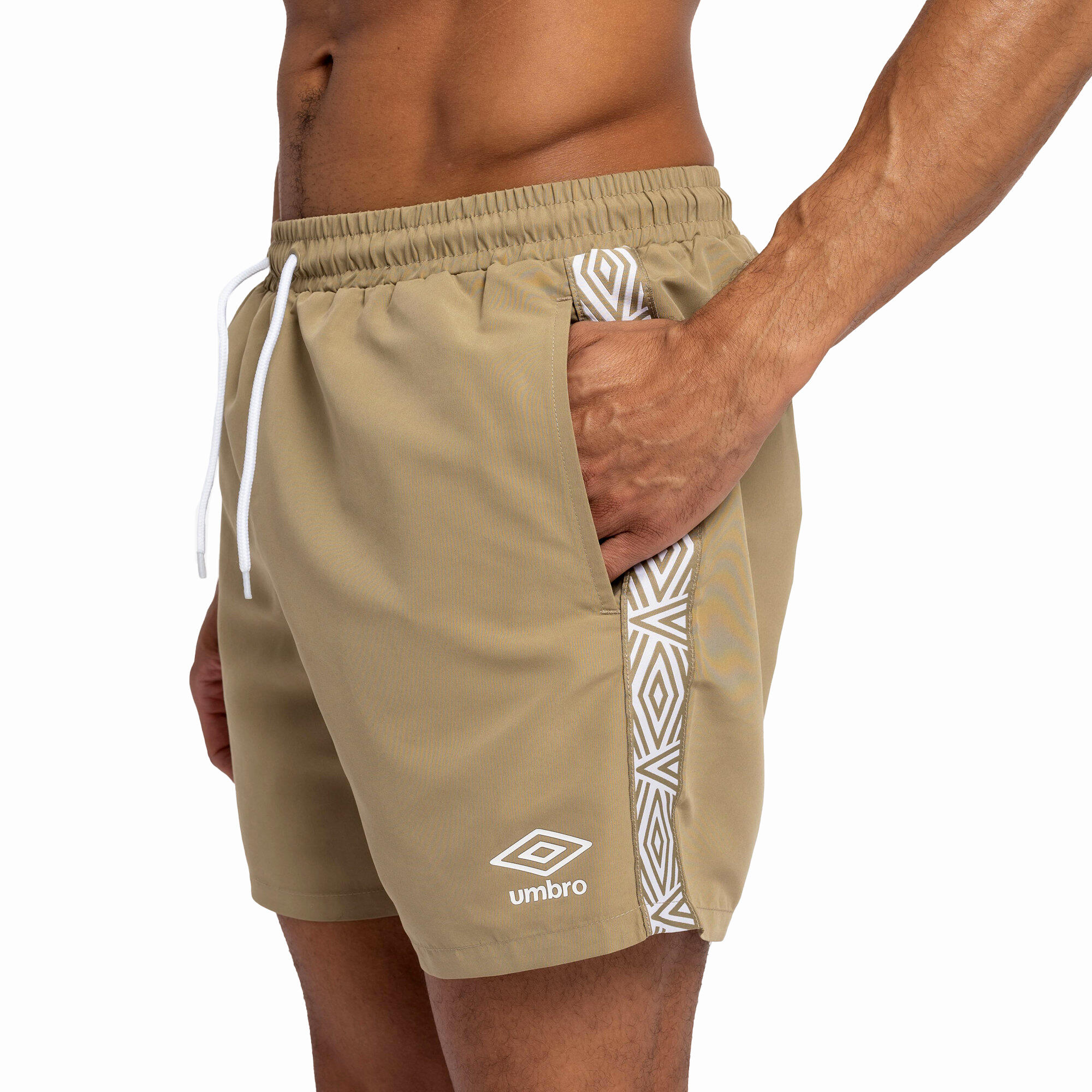 Costume Da Bagno A Pantaloncino Nastrato Uomo Umbro Kaki 3/4