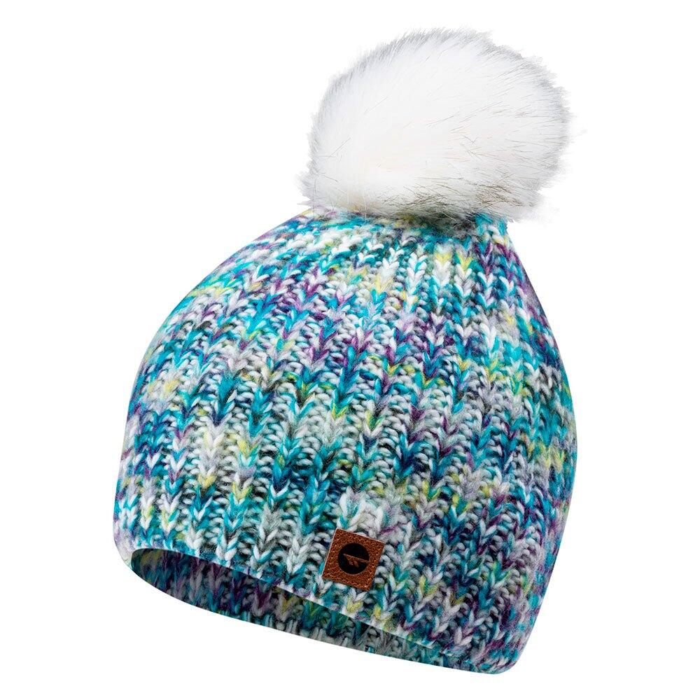 Dames Lady Vikna Wintermuts (Wit/Blauw/Lime gemêleerd) 3/3