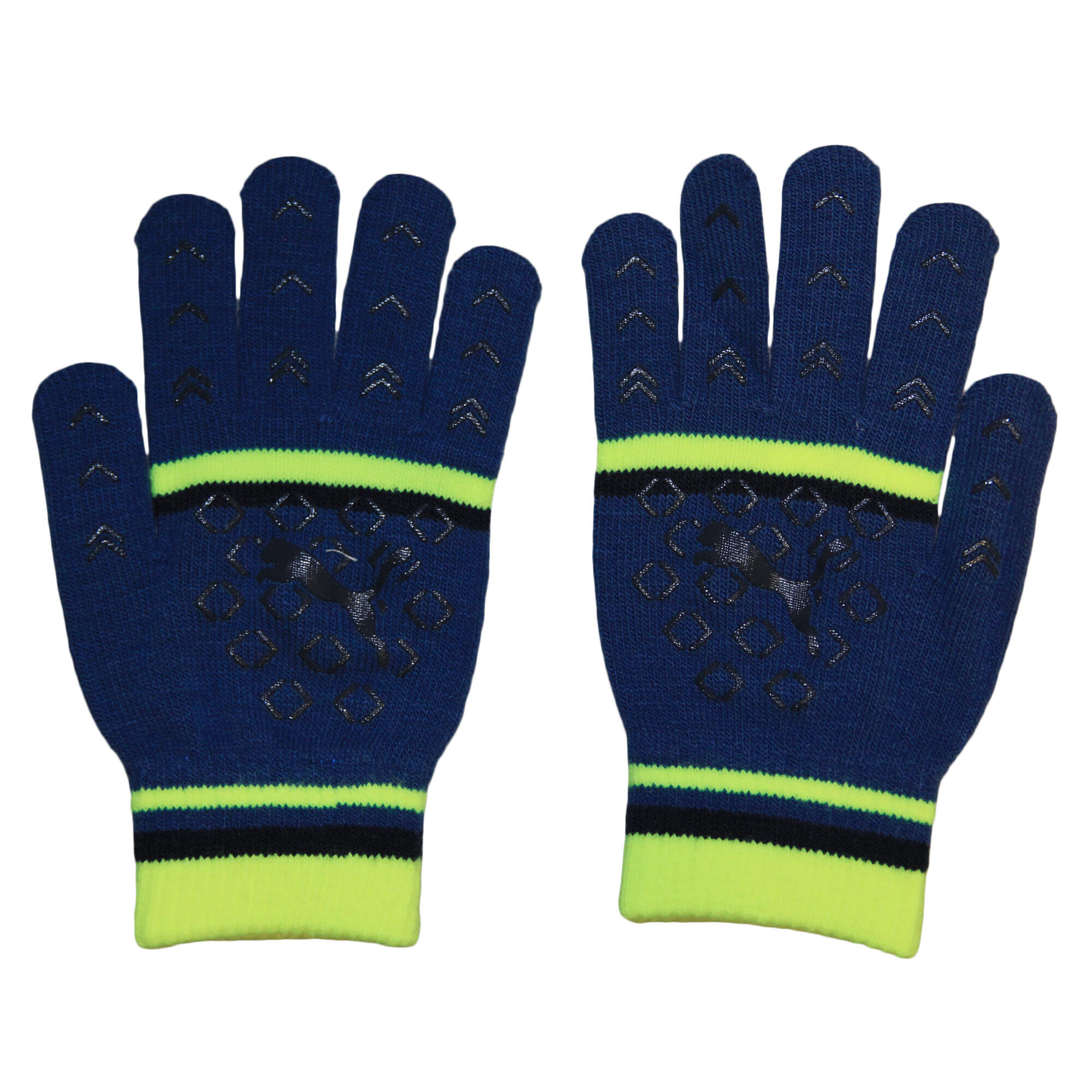 Womens/Ladies Striped Gloves (Navy/Hi-Vis Yellow) 2/3