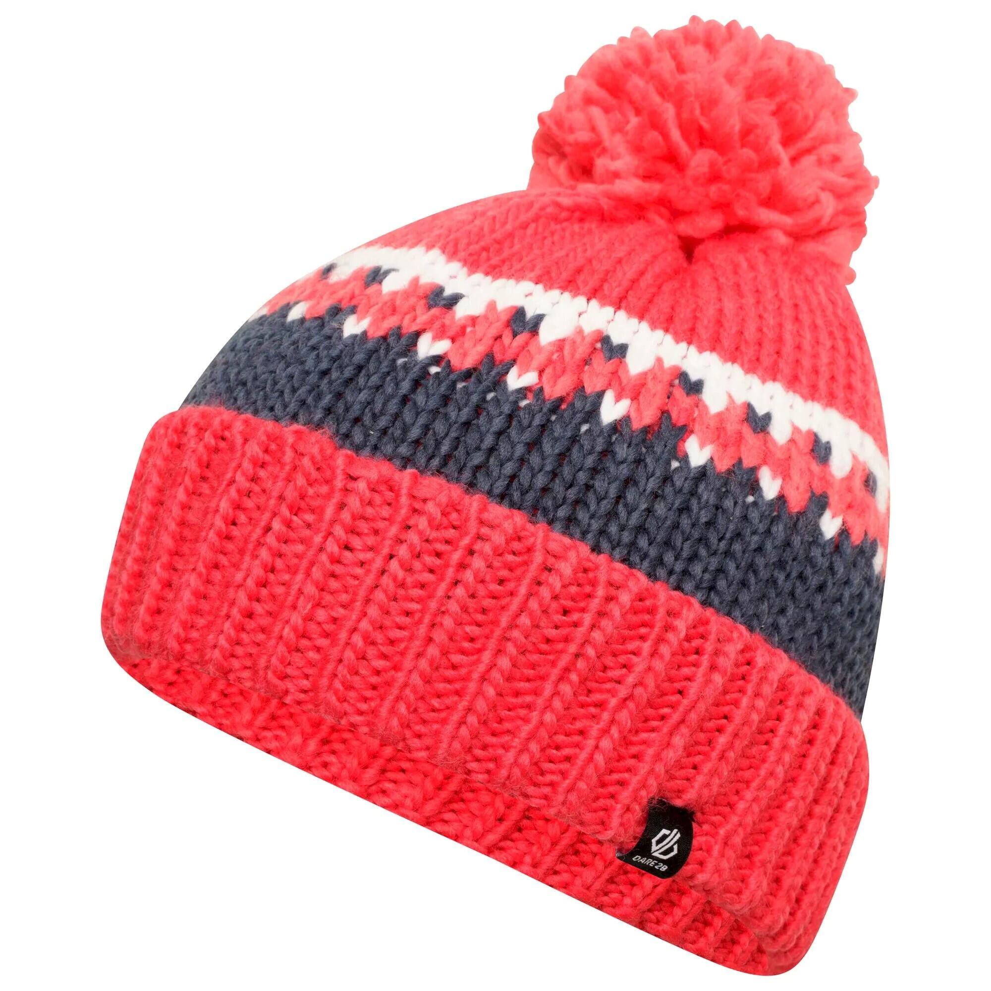 DARE 2B Childrens/Kids Boffin II Bobble Beanie (Virtual Pink/Geranium)