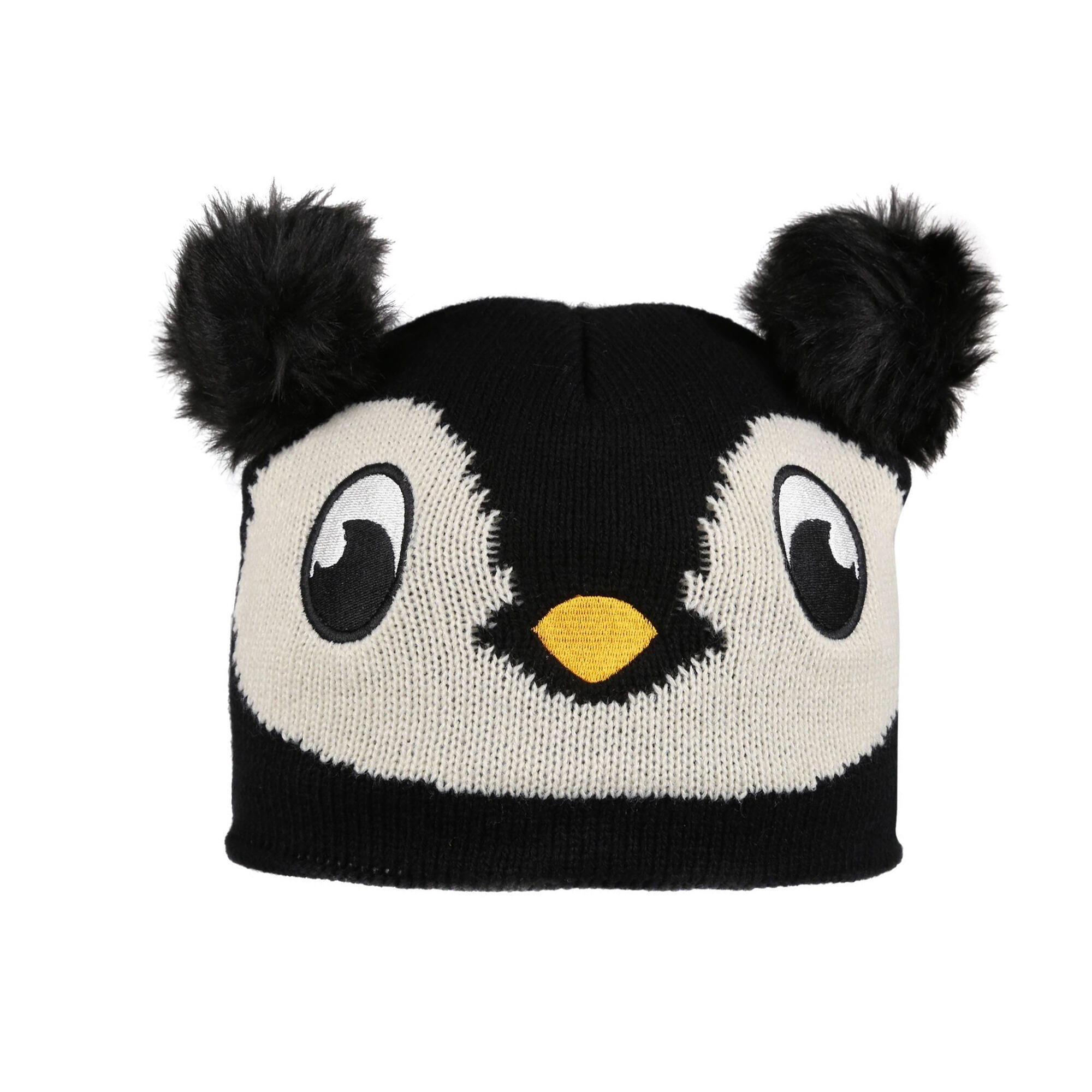 REGATTA Childrens/Kids Animally III Knitted Penguin Beanie (Black)