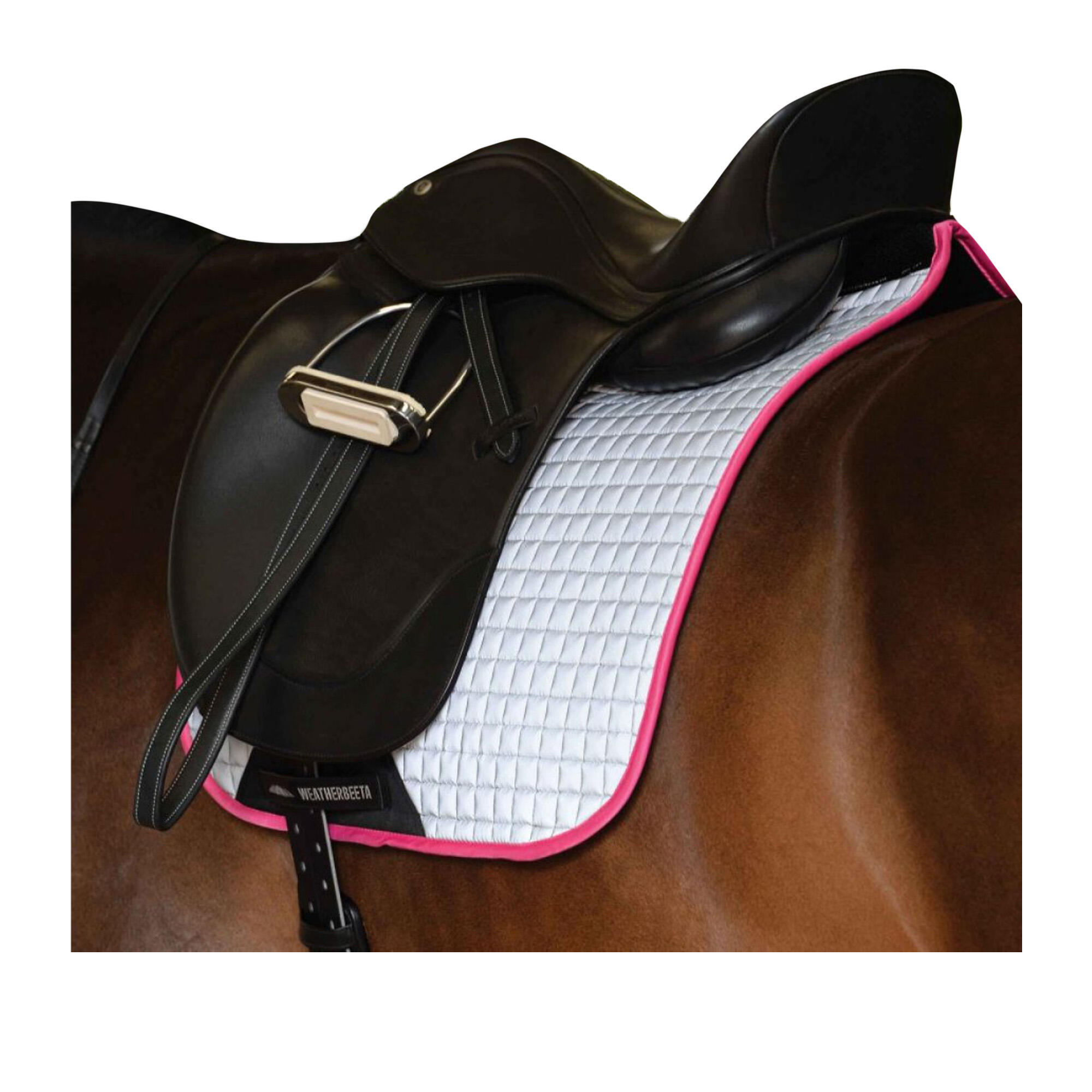 Prime Reflective Horse Dressage Saddlepad (Silver/Pink) 2/3