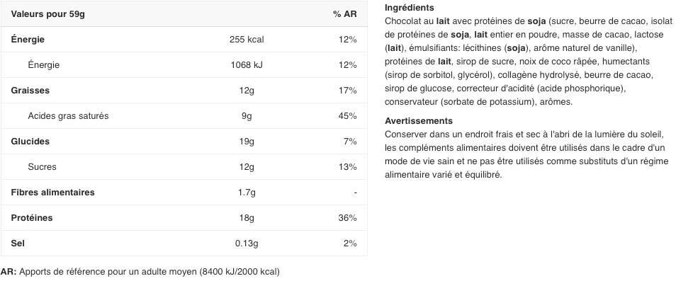 Barres protéinées - Protein Bar - Chocolat Noix de Coco Sucrée 2/6
