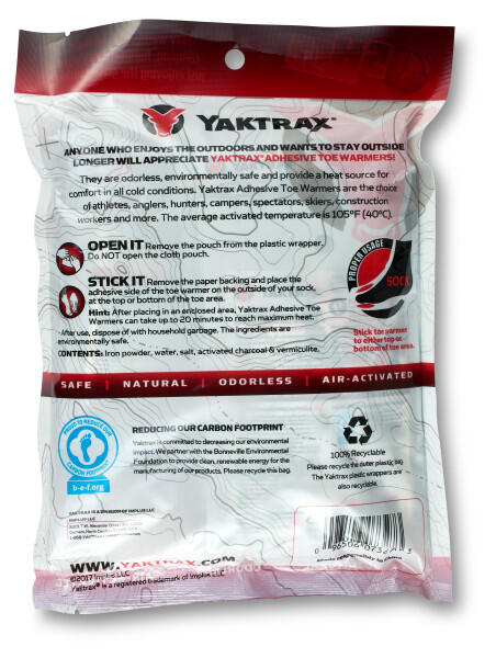 Yaktrax Klebende Zehenwärmer für eine Dauer von 5Std. 2/5