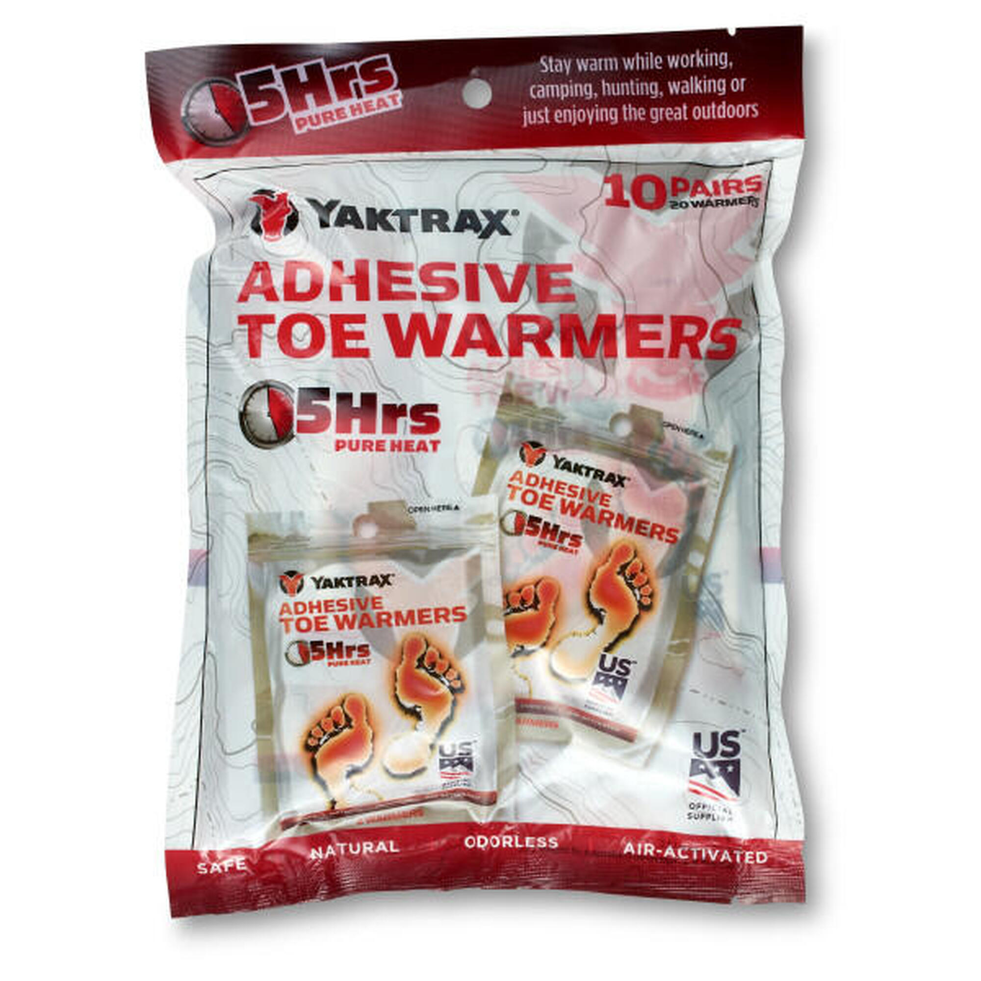 Yaktrax zelfklevende teenwarmers voor 5 uur duur