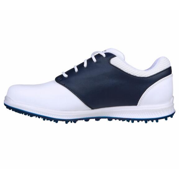 Skechers Go Golf Elite 4 Hyper Zapato de Golf Mujer, White/Navy 3/5