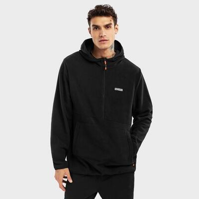 Heren wintersport fleece hoodie avoriaz siroko zwart