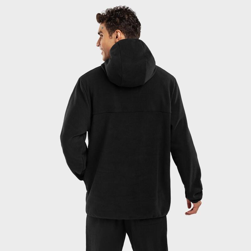 Heren Wintersport fleece hoodie Avoriaz SIROKO Zwart