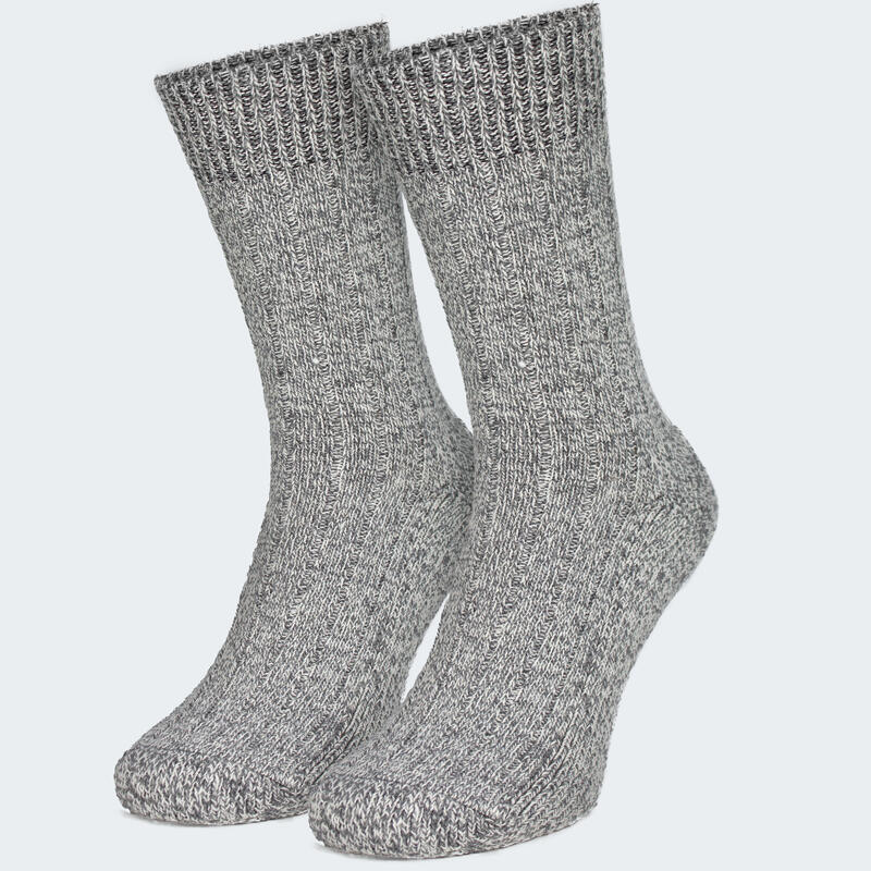 3 paires de chaussettes | Style norvégien | Chaude | Laine | Gris
