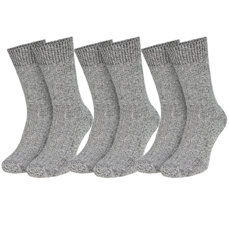 3 paia di calze | Stile norvegese | Calzini caldi | Lana | Grigio