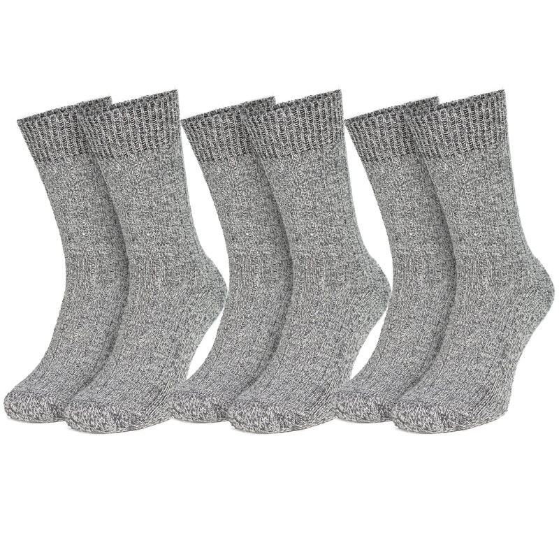 Socken Norweger Style | 3 Paar Strümpfe | warme Wollsocken | Grau