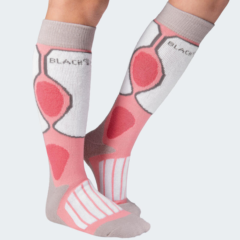 Chaussettes de ski | Enfant | 2 paires | Mi-bas rembourrées | Rose