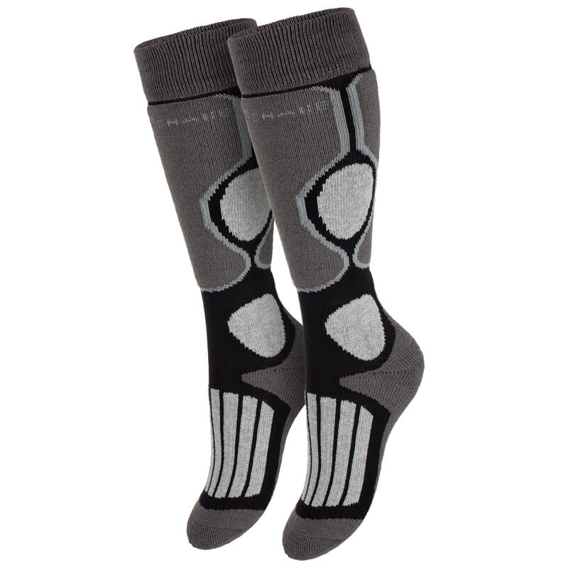 Chaussettes de ski 'high protection' | Enfant | Mi-bas rembourrées | Noir