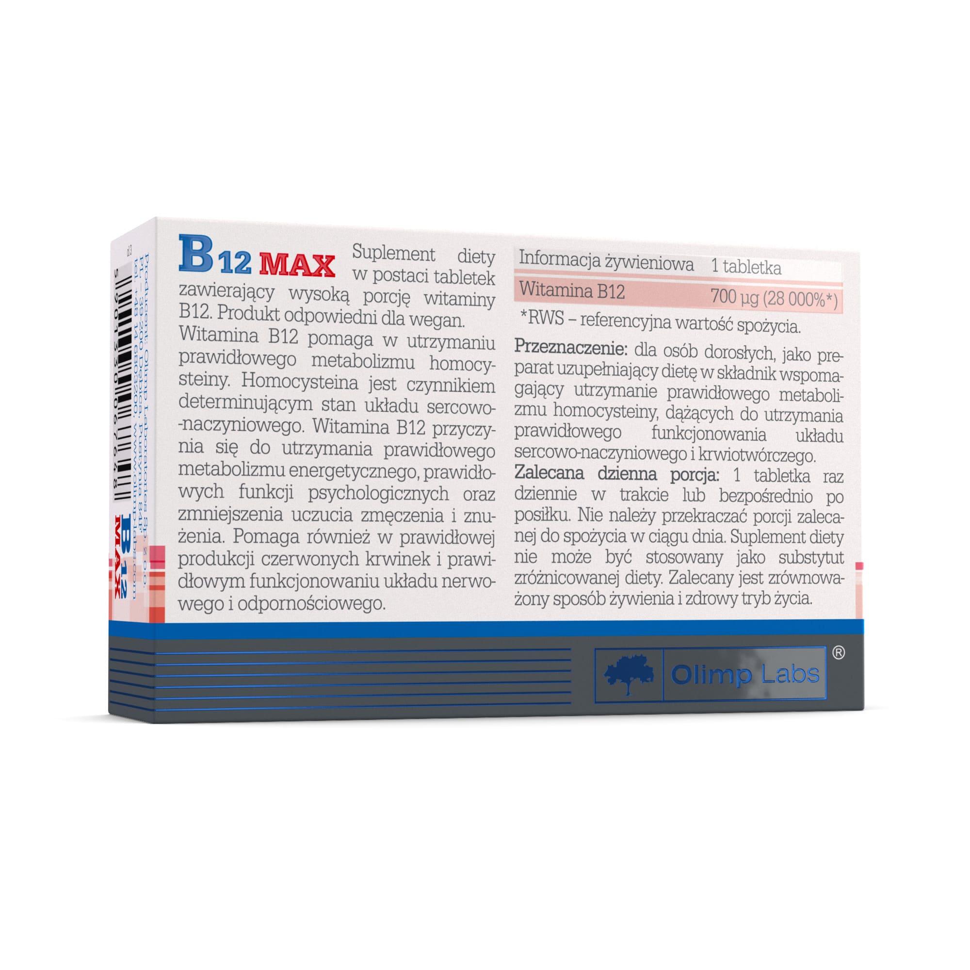 B12 MAX Olimp- 60 Tabletek 2/2