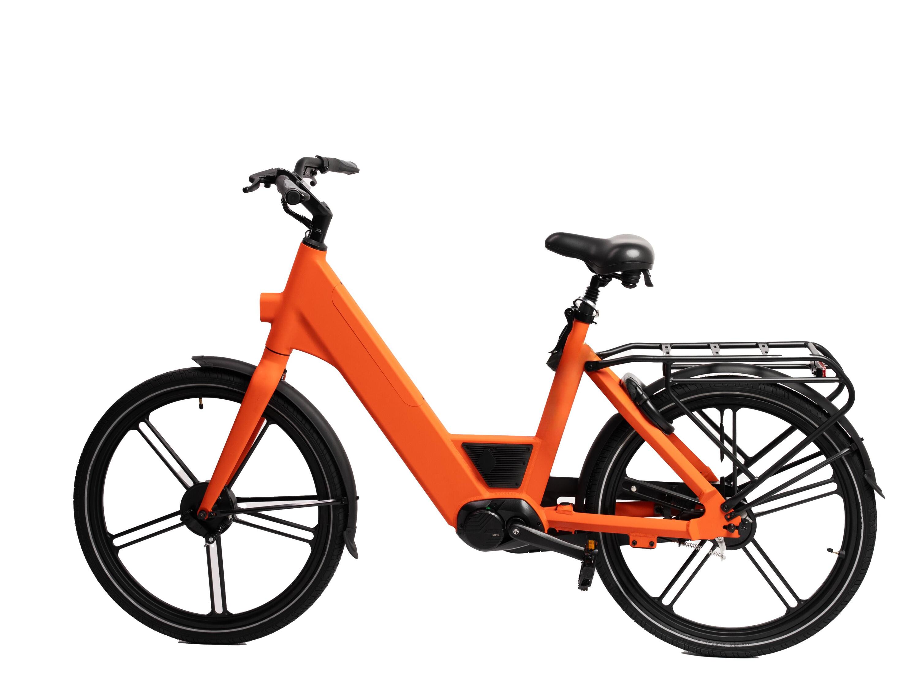 OSTRICHOO Caesar elektrisch stadsfiets - oranje - Revolutionaire 540WH FastCap® Batterij