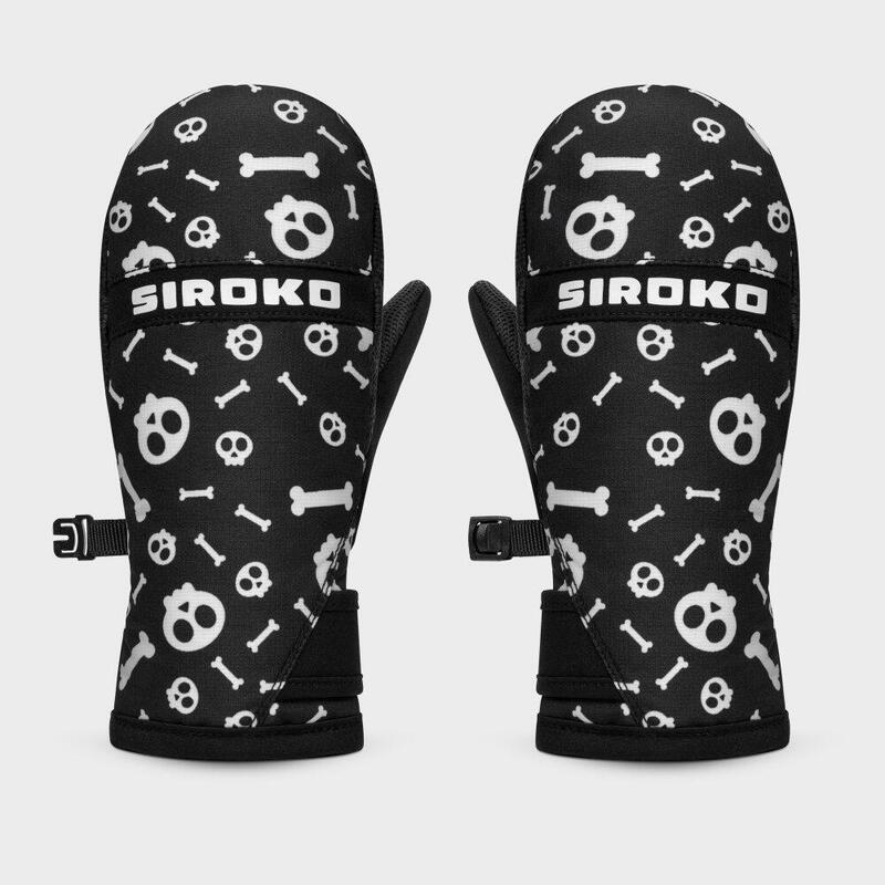 Moufles thermiques snowboard et ski enfant Sports d'hiver Enfants Spook Noir