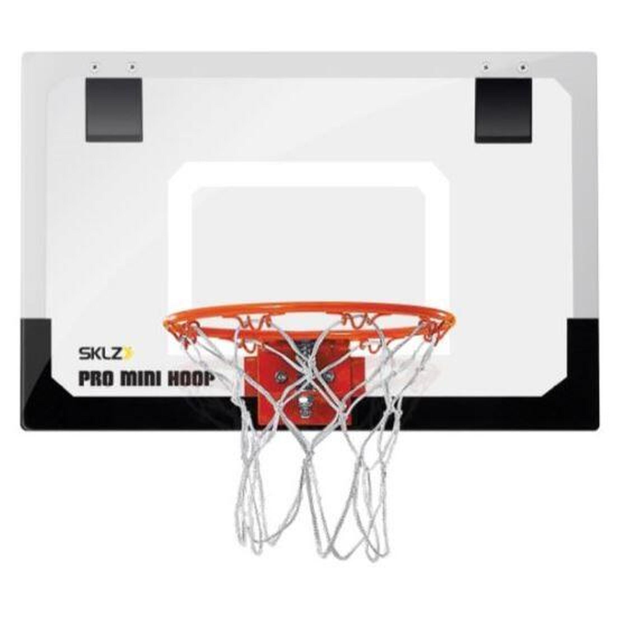 Mini cesto de basquete Pro, uso interno, tabela resistente, inclui bola - SKLZ