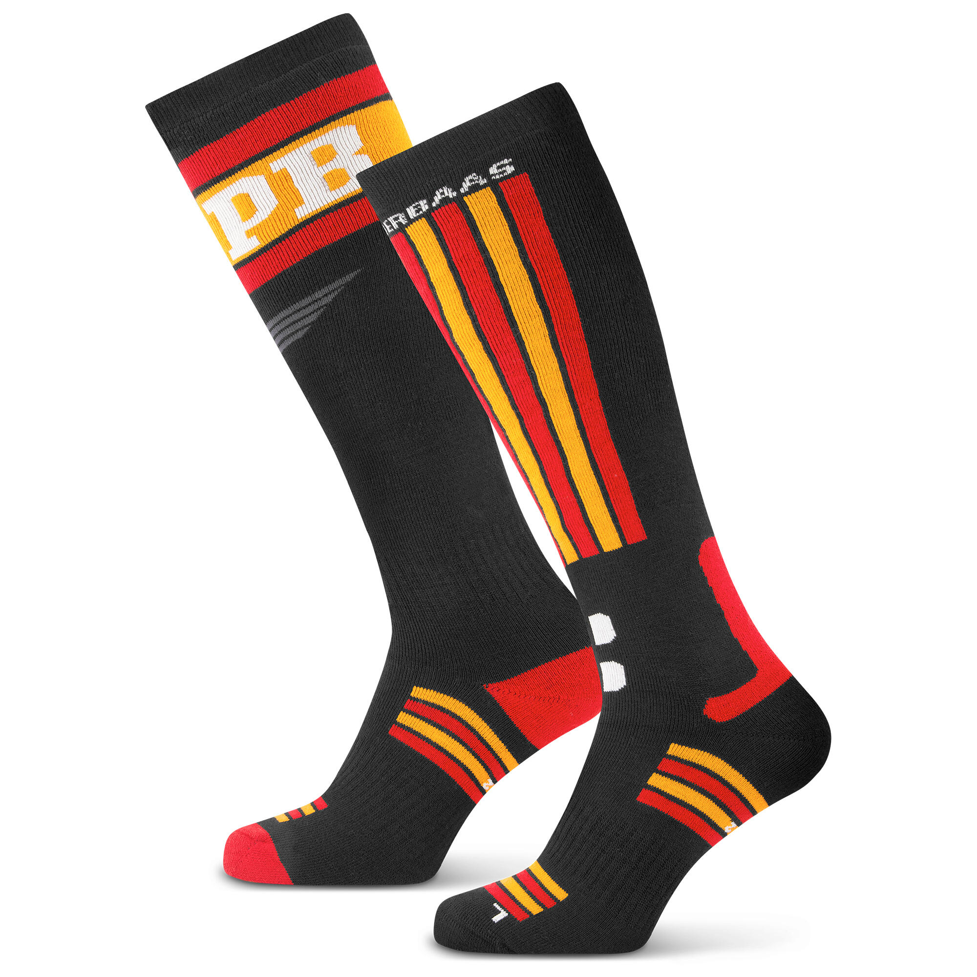 POEDERBAAS Poederbaas Skisokken Swedish Black & Red - 2 paar