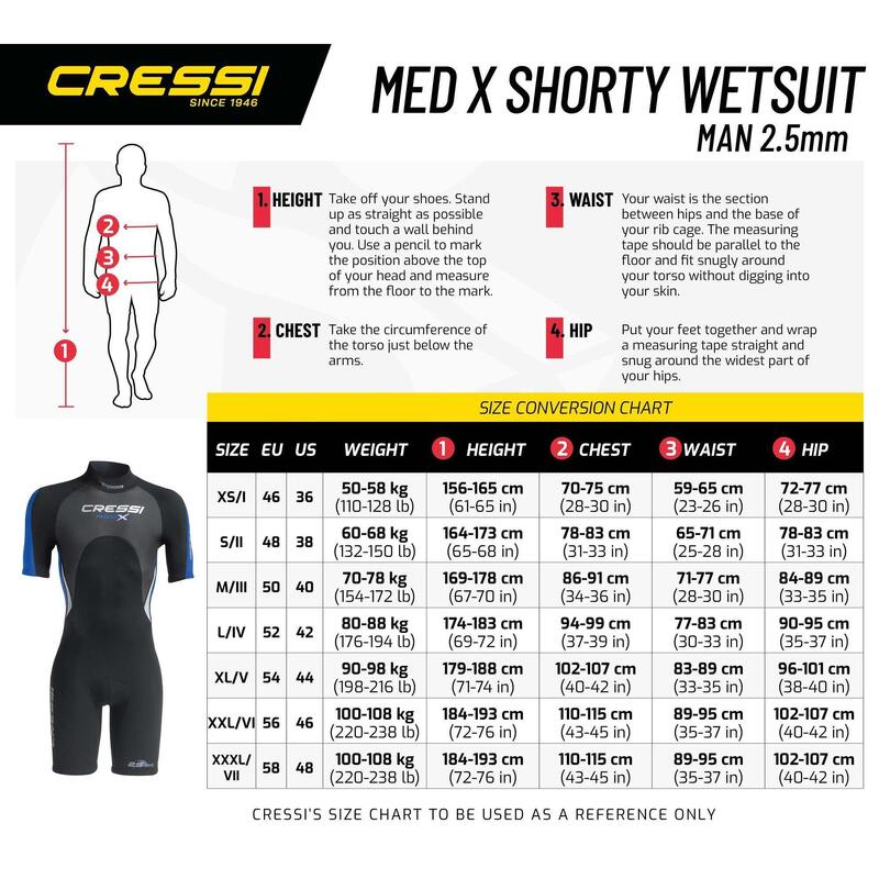 Med X Man 2.5 mm Shorty Wetsuit - Black