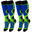 Chaussettes de ski | Enfant | 2 paires | Mi-bas rembourrées | Vert/Bleu