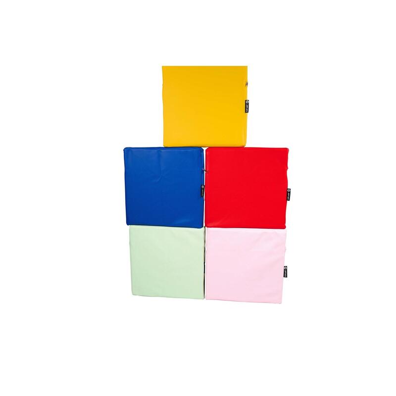 Cube de siège en similicuir rouge de 40x40x40 cm avec mousse de polyuréthane