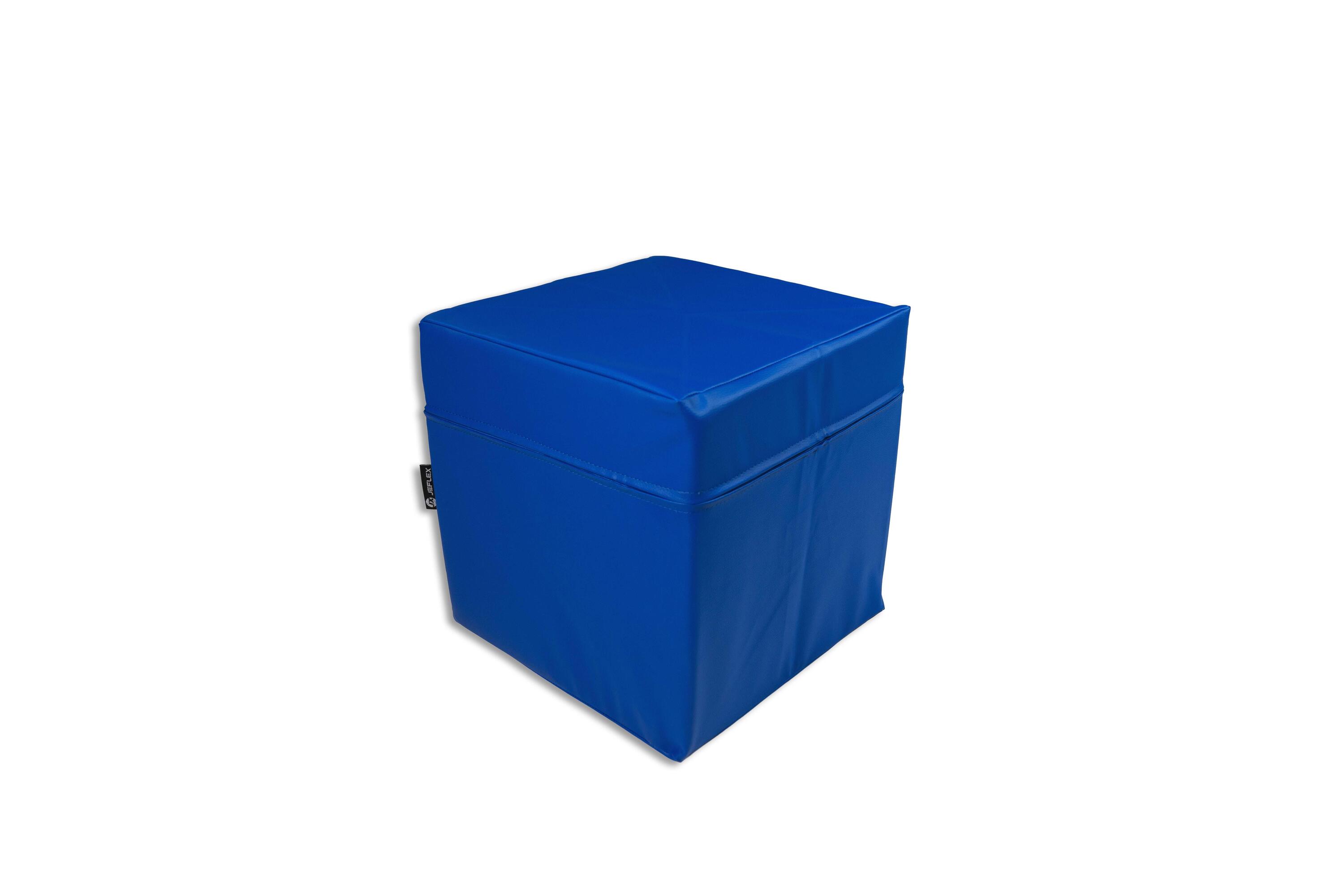 JEFLEX Cubo di seduta in ecopelle blu 40x40x40 cm.