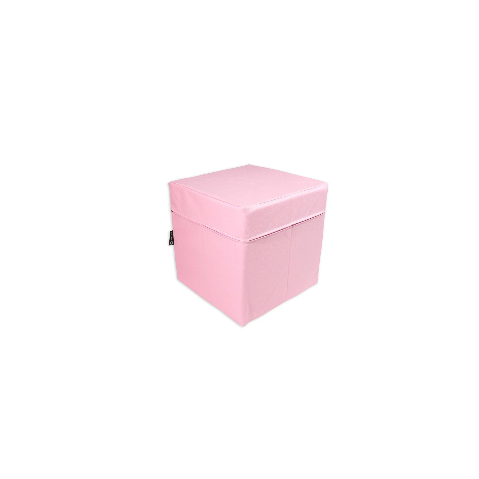 Jeflex - Cube De Siège En Similicuir Rose De 40x40x40 Cm Avec Mousse De Polyuréthane - Parcours Motricite - Rose - Taille Unique - Decathlon