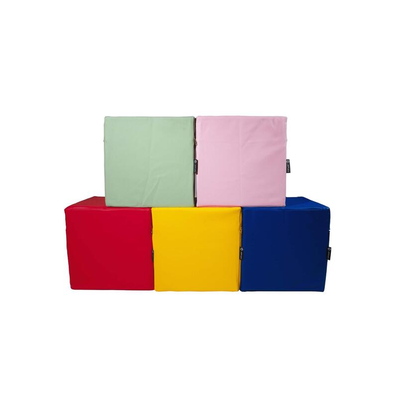 Cube de siège en similicuir rose de 40x40x40 cm avec mousse de polyuréthane