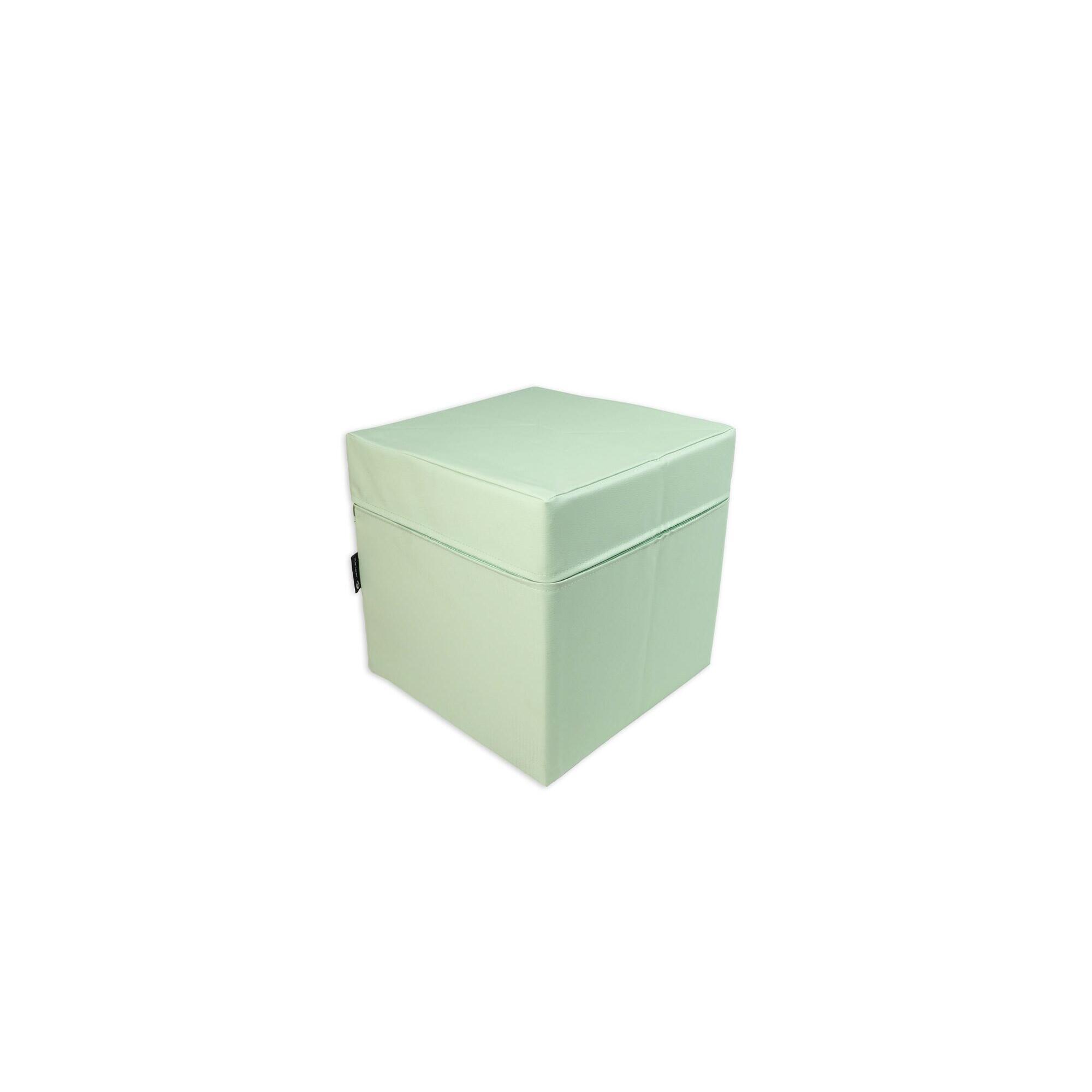 Jeflex - Cube De Siège En Similicuir Vert De 40x40x40 Cm Avec Mousse De Polyuréthane - Parcours Motricite - Vert - Taille Unique - Decathlon