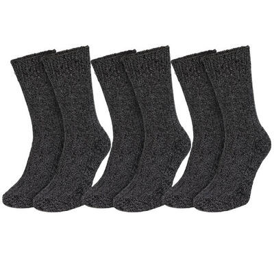 Socken Norweger Style | 3 Paar Strümpfe | warme Wollsocken | Anthrazit