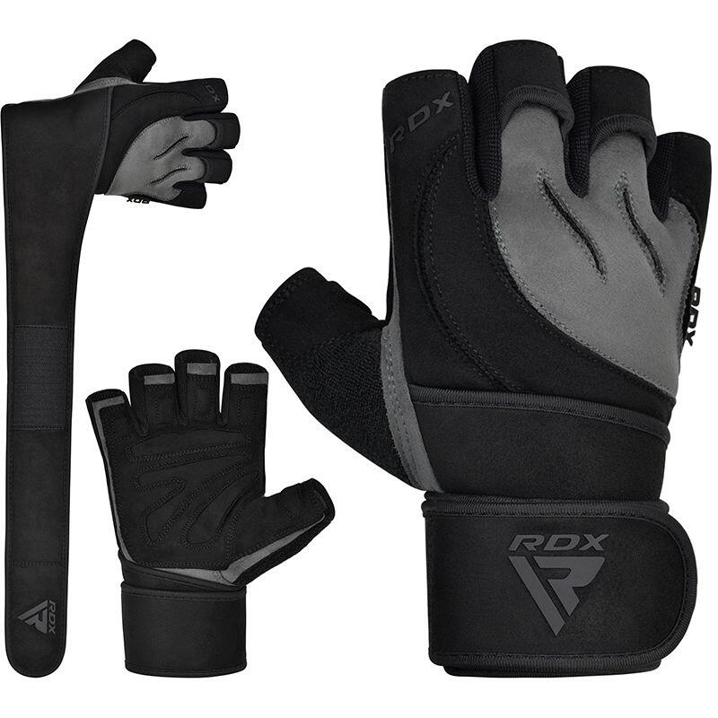 Manusi sala, pentru haltere RDX L4 Open finger, Negru, XL